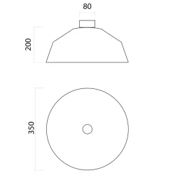 LUMICOM - TOKYO Plafonnier, 1xE27, max 42W, métal, blanc mat/feuille d'or, D.35cm