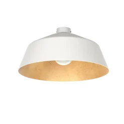 LUMICOM - TOKYO Plafonnier, 1xE27, max 42W, métal, blanc mat/feuille d'or, D.50cm