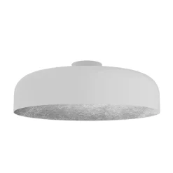 LUMICOM - TUZZI Plafonnier, 1xE27, max 42W, métal, blanc mat/feuille argent, D.40cm