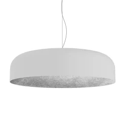 LUMICOM - TUZZI Suspension, 1xE27, max 42W, métal, blanc mat/feuille argent, D.50cm