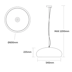 LUMICOM - UFO Sospensione, 1xE27, max 42W, metallo, tortora lucido, D.60cm