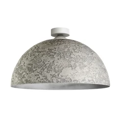 LUMICOM - VENICE Plafonnier, 1xE27, max 42W, métal, béton/feuille argent, D.40cm