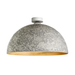 LUMICOM - VENICE Plafonnier, 1xE27, max 42W, métal, béton/feuille d'or, D.40cm