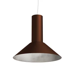 LUMICOM - VERA Sospensione, 1xE27, max 42W, metallo, marrone corten/foglia argento, D.25cm