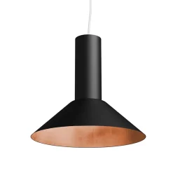 LUMICOM - VERA Sospensione, 1xE27, max 42W, metallo, nero opaco/foglia rame, D.25cm