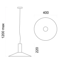 LUMICOM - VERA Sospensione, 1xE27, max 42W, metallo, nero opaco/foglia rame, D.40cm