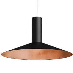 LUMICOM - VERA Sospensione, 1xE27, max 42W, metallo, nero opaco/foglia rame, D.40cm