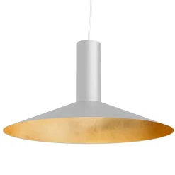 LUMICOM - VERA Suspension, 1xE27, max 42W, metal, blanc mat/feuille d'or, D.40cm