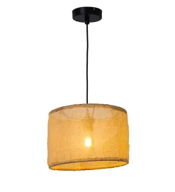 Luminaire de plafond Borneo 125cm réglable tissu beige compatible LED