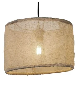 Luminaire de plafond Borneo 125cm réglable tissu beige compatible LED