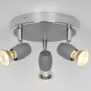Luminaire de plafond moderne Alliage 3 ampoules métal gris chromé LED