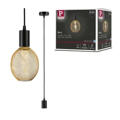 Luminaire en suspension Ravi IP44 E27 max. 60W Noir mat gradable