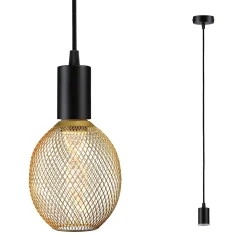 Luminaire en suspension Ravi IP44 E27 max. 60W Noir mat gradable