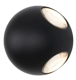 Luminaire extérieur aluminium noir mat, LED