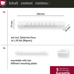 Luminaire LED Paulmann SmartLight pour armoire avec détecteur de mouvement - Éclairage blanc chaud et chrome mat