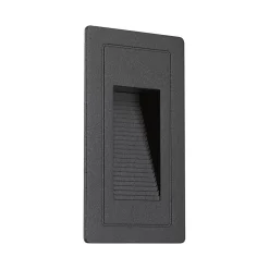 Luminaire mural extérieur encastré à LED High IP44 carré 103x62mm 3000K 4W 30lm 230V Noir Aluminium