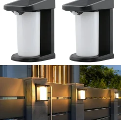 Luminaire Mural Solaire Lot De 2 Extérieures Étanche Lumière LED Blanc Chaud 3000k