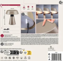 Luminaire rechargeable Lirox IP44 White Switch Champagne Noir