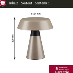 Luminaire rechargeable Lirox IP44 White Switch Champagne Noir