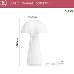 Luminaire rechargeable 3-Step-Dim Onzo IP44 gradable 2700K Blanc