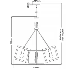 Luminaire suspendu Ensemble 5 lumières - Bronze brossé