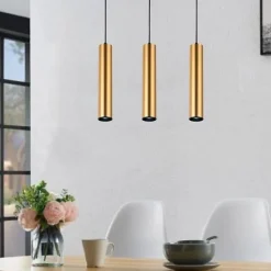 Luminaire Suspendu GU10 IP20 30cm Doré (Pack de 3) - SILAMP