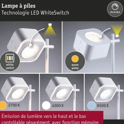 Luminaires à poser mobiles Varia White Switch 160lm / 40lm 1,6W / 0,4W Blanc