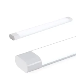 Luminaria linéaire LED 18W 60cm 6000K Blanc froid design compact écran blanc et ouverture de lumière à 180