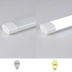 Luminaria linéaire LED 18W 60cm 6000K Blanc froid design compact écran blanc et ouverture de lumière à 180