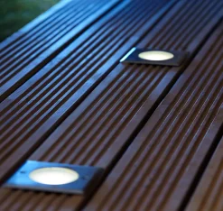 Lumière au sol Flax LED intégrée 500lm IP65 et IP67 GoodHome carré chrome