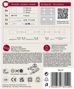 LumiTiles Carrelage LED Smart Home Zigbee 3.0 Square Kit de 2 IP44 100x100mm 2x12lm 230/12V 2x0,8W gradable RGBW+ Blanc Matière pl