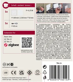 LumiTiles Carrelage LED Square Tuile individuel IP44 100x100mm 12lm 12V 0,8W gradable RGBW+ Blanc Matière plastique Aluminium