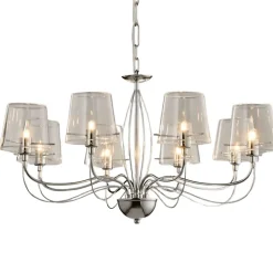 Lustre baroque design 8 bras verre transparent - Matane