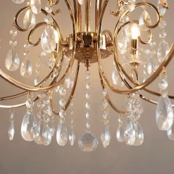 Lustre cristal or rose baroque 8 bras - Pavia