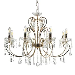 Lustre cristal or rose baroque 8 bras - Pavia