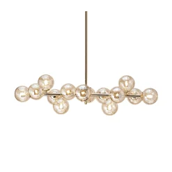 Lustre design doré chaleureux à 14 sphères - Osanna