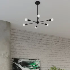 Lustre en acier 5 ampoules 3000K - 66x66x46cm Sollux