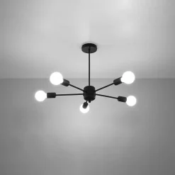 Lustre en acier 5 ampoules 3000K - 66x66x46cm Sollux