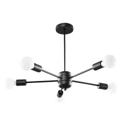 Lustre en acier 5 ampoules 3000K - 66x66x46cm Sollux