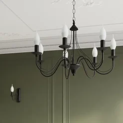 Lustre en acier 5 ampoules 4000K - 60x60x80cm Sollux