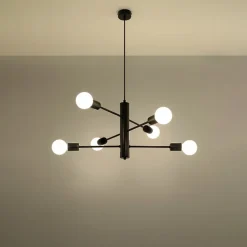 Lustre en acier 6 lampes 60x60x85cm Sollux