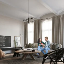 Lustre en acier 3 lampes 25x25x100cm Sollux