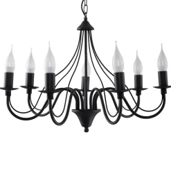 Lustre en acier 7 lampes 60x60x80cm Sollux