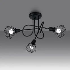 Lustre en acier 3 lampes 48x48x28.5cm Sollux