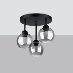 Lustre en acier 3 lampes 35x35x35cm Sollux