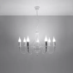 Lustre en acier 7 lampes 60x60x80cm Sollux