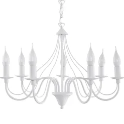 Lustre en acier 7 lampes 60x60x80cm Sollux