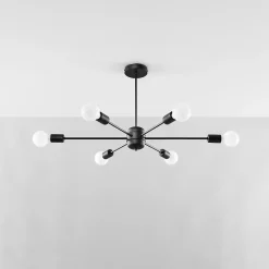 Lustre en acier 6 lampes 86.5x68x46cm Sollux