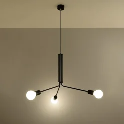 Lustre en acier 3 lampes 75x75x100cm Sollux