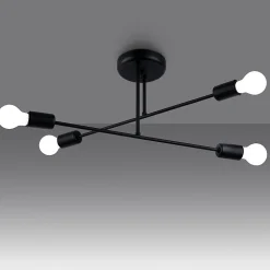 Lustre en acier 4 lampes 60x43x27cm Sollux
